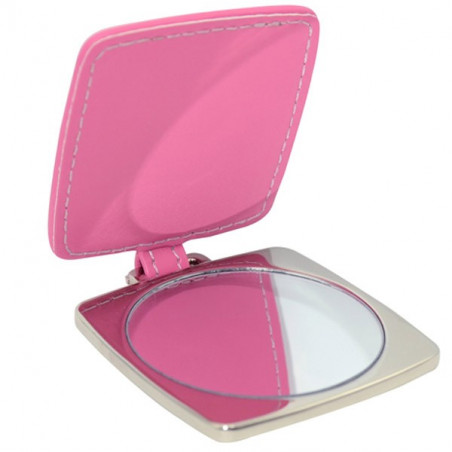 Specchio in pelle quadrata