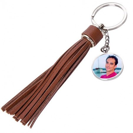 Portachiavi in piuma lunga marrone per personalizzare Portachiavi in piuma lunga marrone per personalizzare