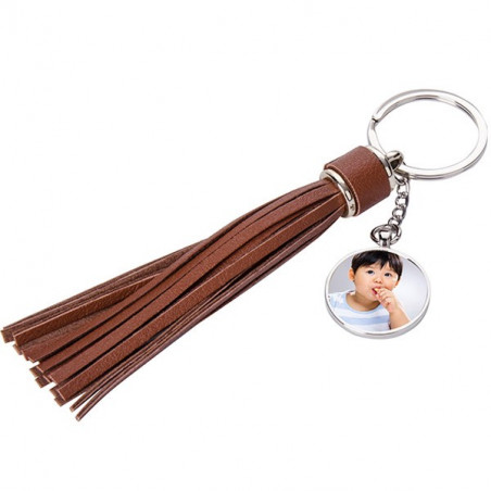 Portachiavi lunga piuma marrone Portachiavi lunga piuma marrone