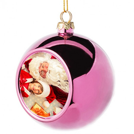 Palla di Natale rosa con foto Palla di Natale rosa con foto