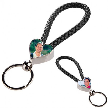 Porta chiave cuore intrecciato corda nero Porta chiave cuore intrecciato corda nero