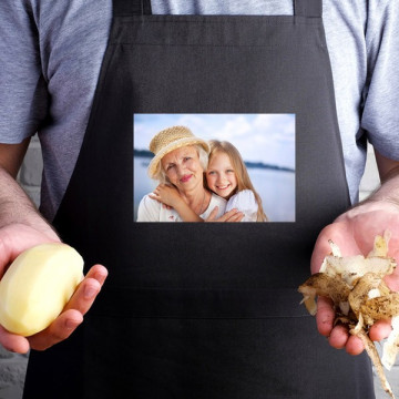 Grembiule nero con foto stampata