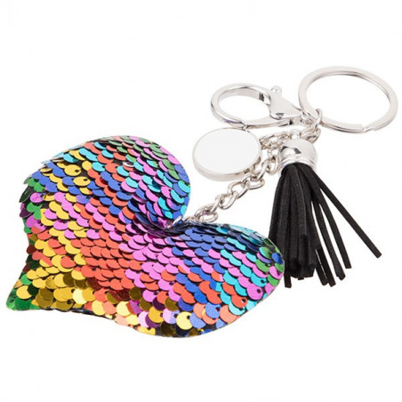 Grande portachiavi in paillettes per personalizzare Grande portachiavi in paillettes per personalizzare