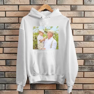 Felpa con cappuccio bianca personalizzata