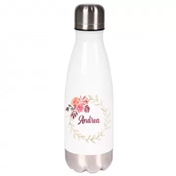 Bottiglia termica bianca personalizzata con foto
