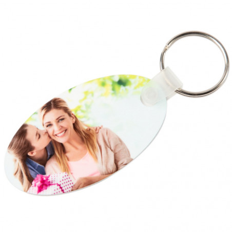 Portachiavi ovale personalizzabile con 2 foto Portachiavi ovale personalizzabile con 2 foto