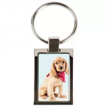 Portachiavi in metallo rettangolo personalizzabile