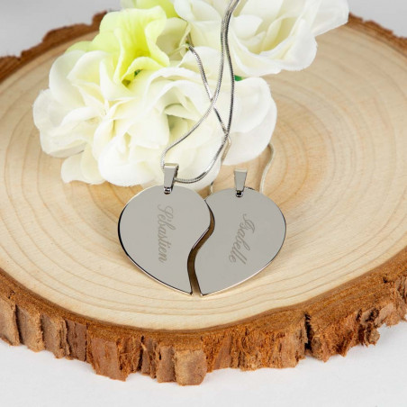 Lotto 2 ciondolo cuore inciso Lotto 2 ciondolo cuore inciso