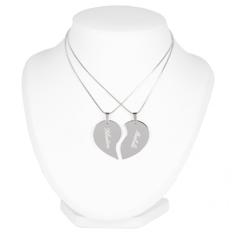 Set di 2 ciondoli cuore per personalizzare Set di 2 ciondoli cuore per personalizzare