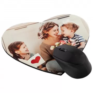Tappetino mouse a cuore con foto personalizzata | 20 x 20 cm