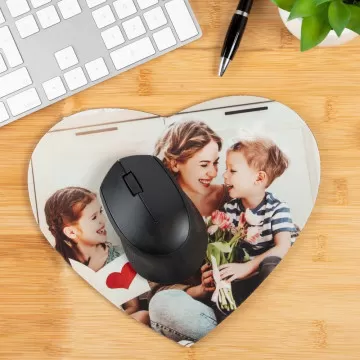 Tappetino mouse cuore personalizzato con foto