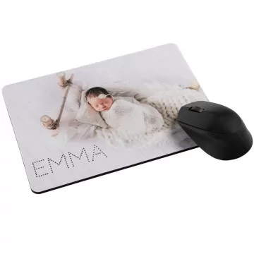 Tappetino mouse grande con foto personalizzata | 27 x 19 cm
