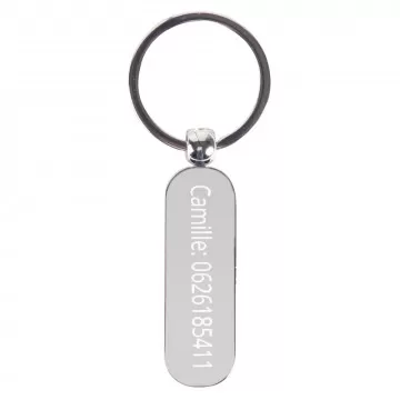 Portachiavi targa ovale forma inciso