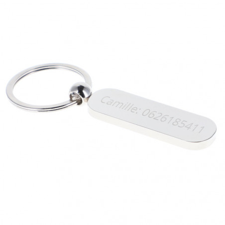 Porta chiave in argento inciso in forma ovale Porta chiave in argento inciso in forma ovale