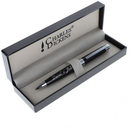Charles Dickens Black Ballpoint Penna inciso Charles Dickens Black Ballpoint Penna inciso