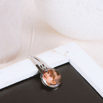 Fermaglio per capelli personalizzato per ragazza - Fermaglio per capelli rotondo in metallo con foto