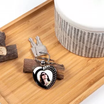 Portachiavi a forma di cuore con effetto trapuntato personalizzato