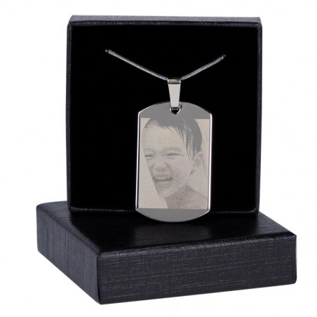 Collana incisione placca immagine e testo