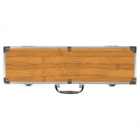 Box con posate per incisione del testo del barbecue Box con posate per incisione del testo del barbecue