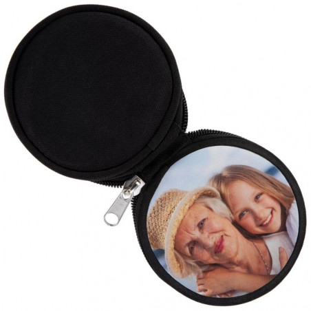 Nero tessuto rotondo portamonete foto Nero tessuto rotondo portamonete foto