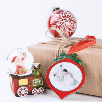 Decorazione natalizia floreale personalizzata con foto colorate