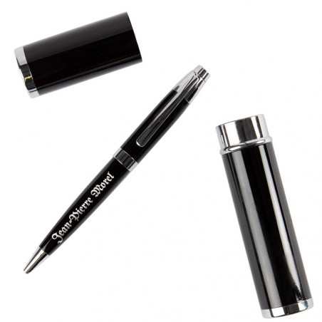 Tubo e penna alu nero incisione personalizzata Tubo e penna alu nero incisione personalizzata