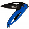 Coltello inciso in acciaio blu notte