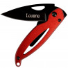Coltello in metallo rosso inciso