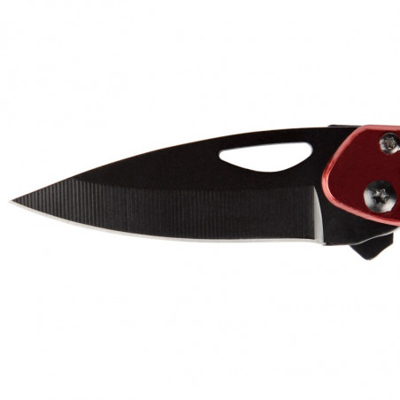 Personalizzazione testo incisione coltello rosso acciaio Personalizzazione testo incisione coltello rosso acciaio