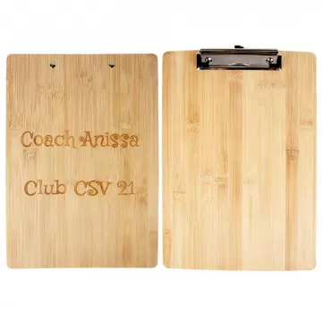 Clipboard A4 personalizzato in bambù con incisione