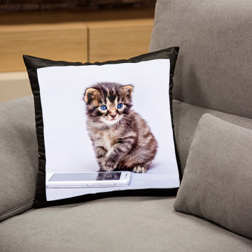 Cuscino nero foto personalizzato nero - cuscino quadrato nero 45 cm