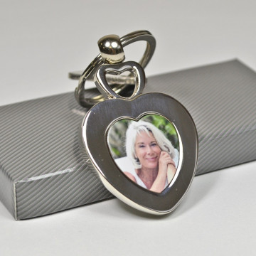 Portachiavi in argento a forma di cuore personalizzabile