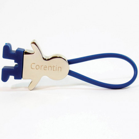 portachiavi bambino blu personalizzabile