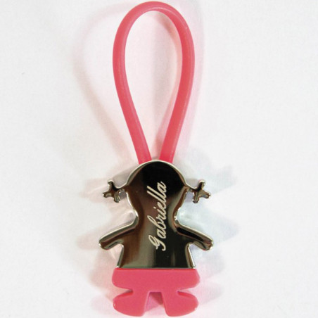 Portachiavi ragazza rosa inciso Portachiavi ragazza rosa inciso