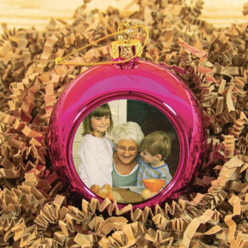 Pallina di Natale rosa chiaro personalizzata con foto