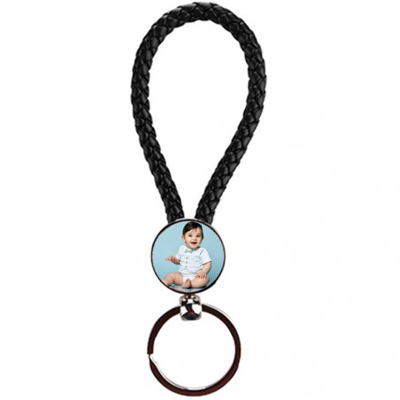 portachiavi nero corda foto personalizzata portachiavi nero corda foto personalizzata