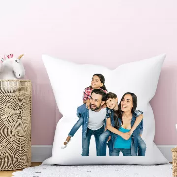 Cuscino con foto personalizzato |Stampa fotografica su cuscino quadrato bianco
