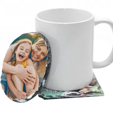 Sottobicchiere rotondo in ardesia da personalizzare