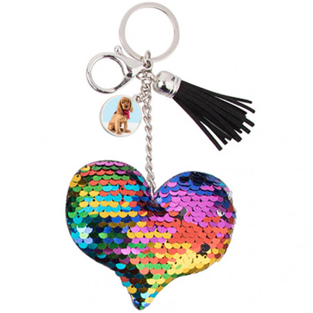 Grande porta chiave foto cuore paillettes Grande porta chiave foto cuore paillettes