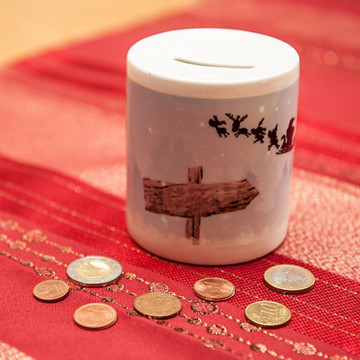 Salvadanaio personalizzato con foto bianca