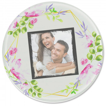 Sottobicchiere rotondo in vetro personalizzato