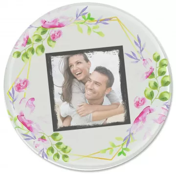 Sottobicchiere rotondo in vetro personalizzato