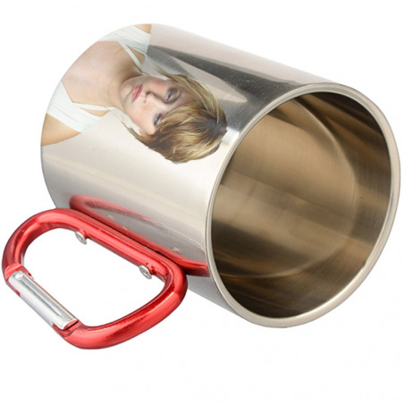 Tazza moschettone in acciaio inox personalizzabile Tazza moschettone in acciaio inox personalizzabile