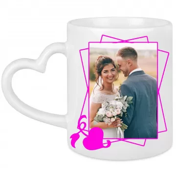 Tazza con manico cuore personalizzata con foto