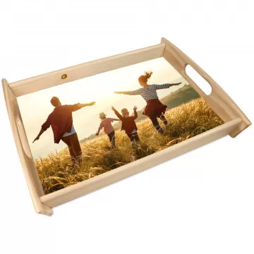 Grande vassoio in legno personalizzato con foto per cucina