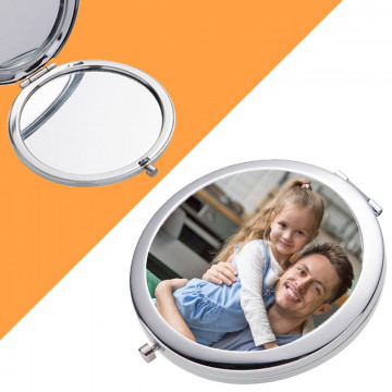 Specchietto tascabile rotondo personalizzato con foto