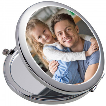 Specchietto da borsa rotondo personalizzato con foto