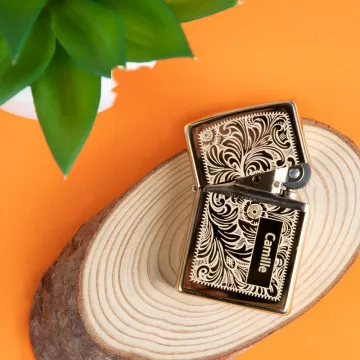 Accendino Zippo veneziano qualità oro inciso