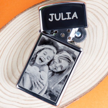 Zippo argento slim accendino personalizzabile