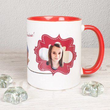 Tazza rossa personalizzabile con foto